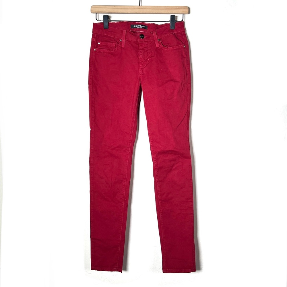 Angry rabbit red skinny jeans size 25 B195